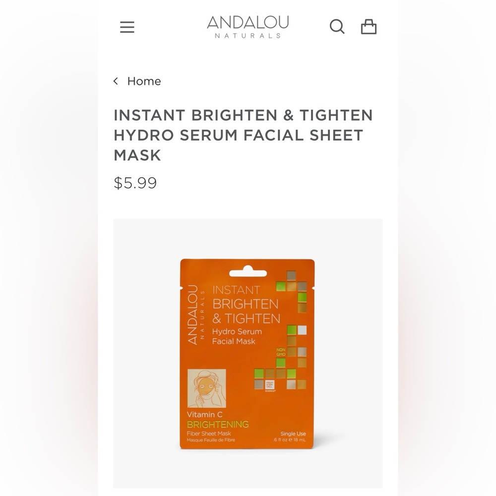 ❌SOLD 6Mask Sheets 3 by Bio Republic Sooth & Calm 3 Andalou Bright & Tighten - Picture 5 of 7